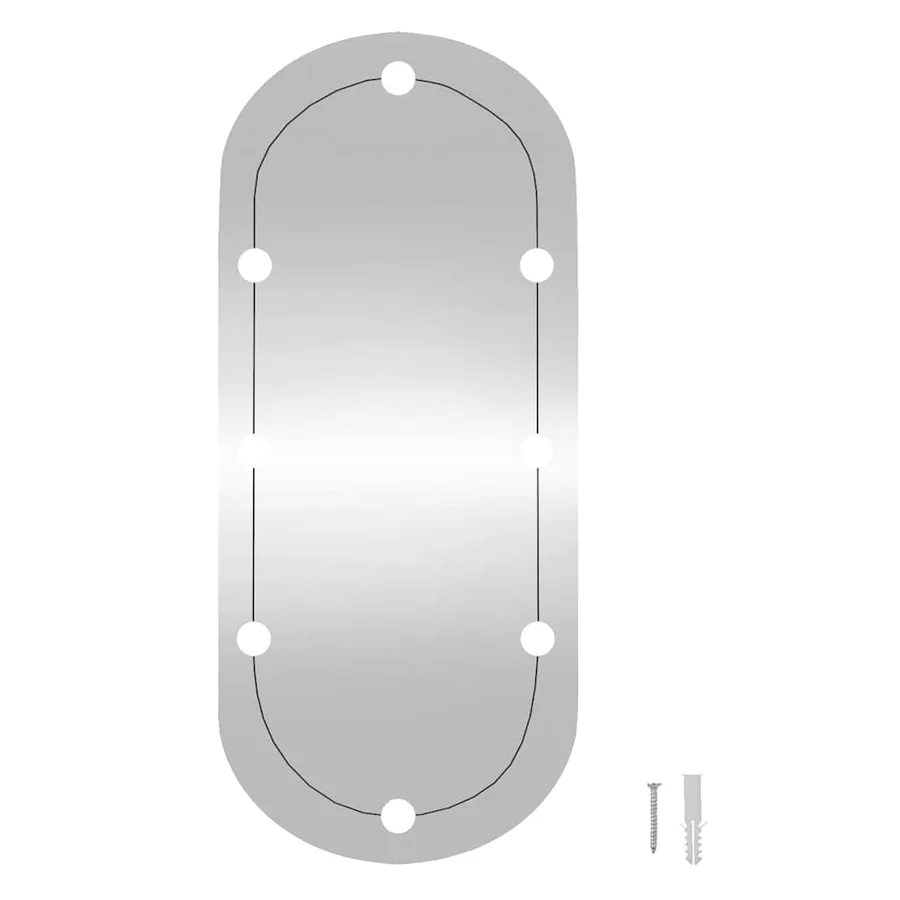 Miroir mural avec lumières LED 30x70 cm verre ovale - 15