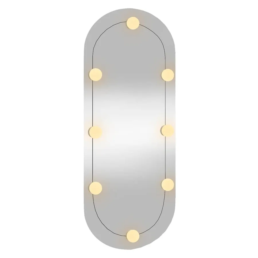 Miroir mural avec lumières LED 30x70 cm verre ovale - 4