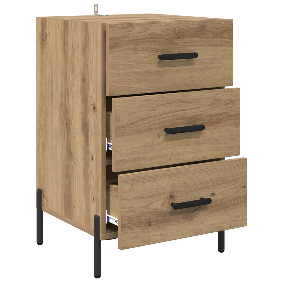 Cabinet de chevet Chêne artisanal 40 x 40 x 66 cm - 5
