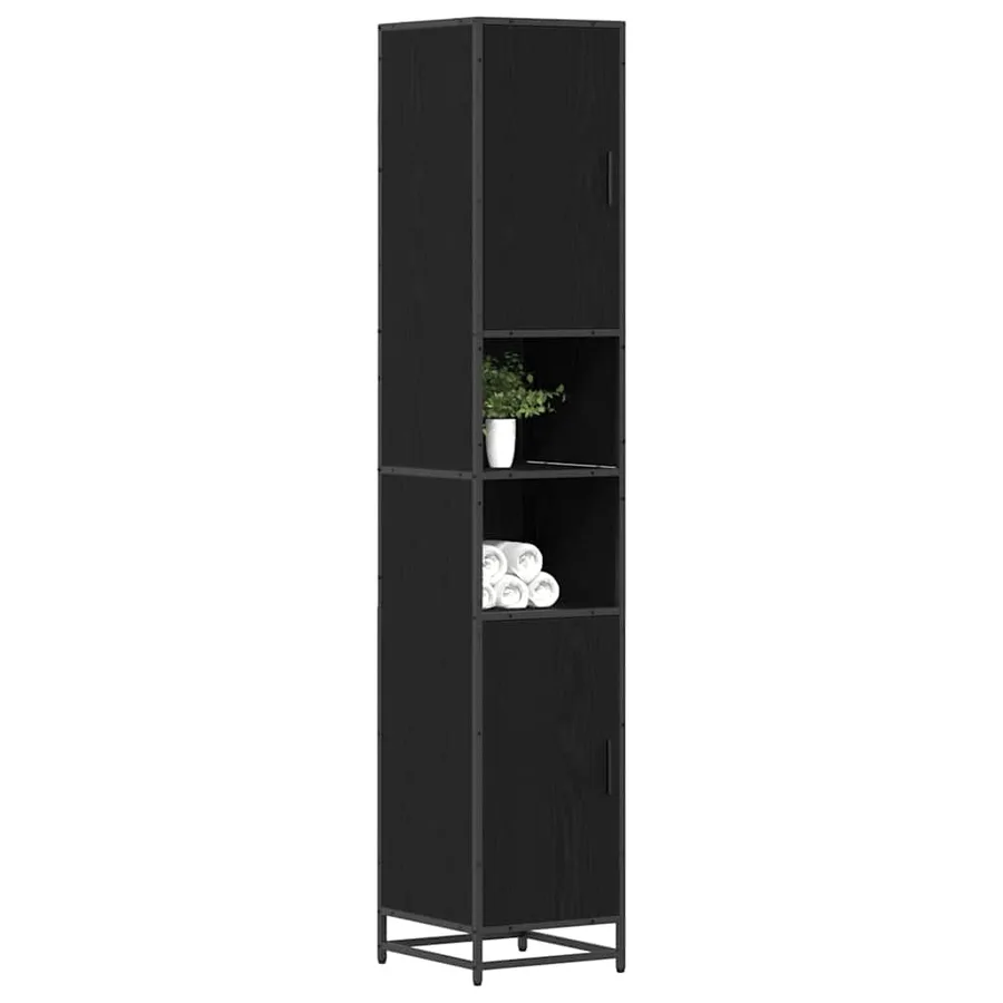 Ensemble de mobilier de salle de bain avec étagère Chêne noir - 3