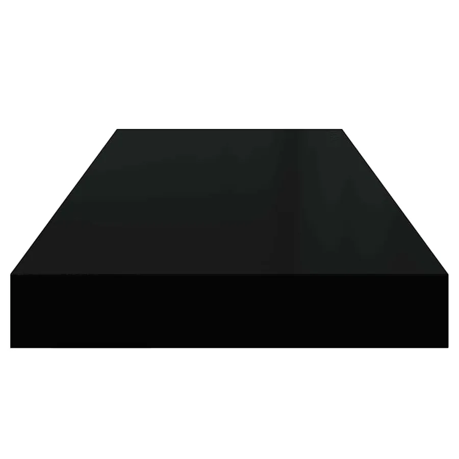 Étagère murale flottante Noir brillant 60x23,5x3,8 cm MDF - 7