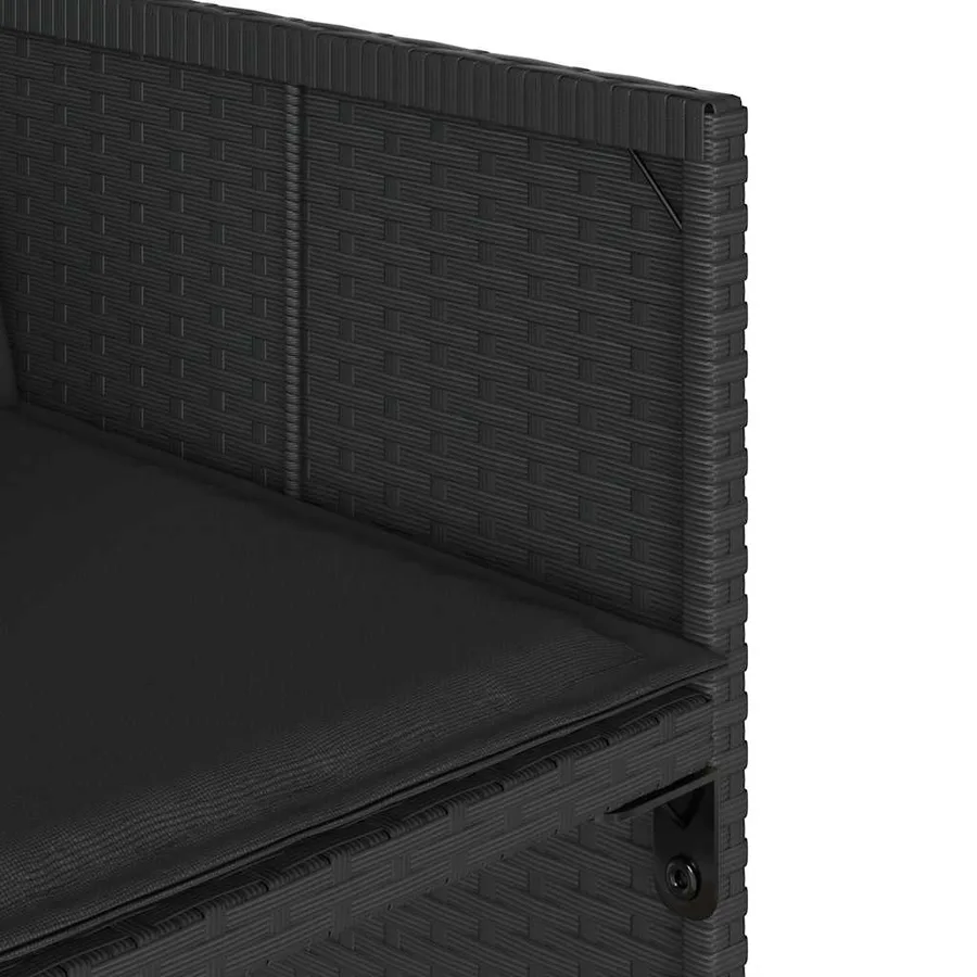 Chaises de jardin lot de 4 avec coussins noir résine tressée - 10