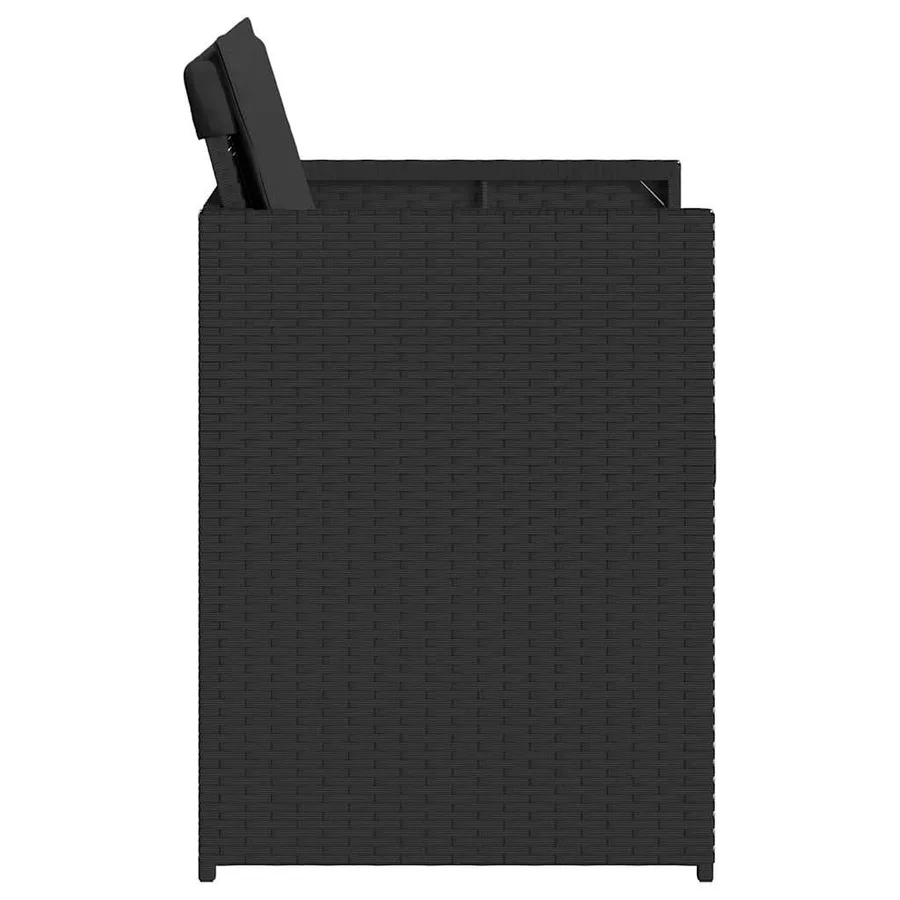 Chaises de jardin lot de 4 avec coussins noir résine tressée - 6