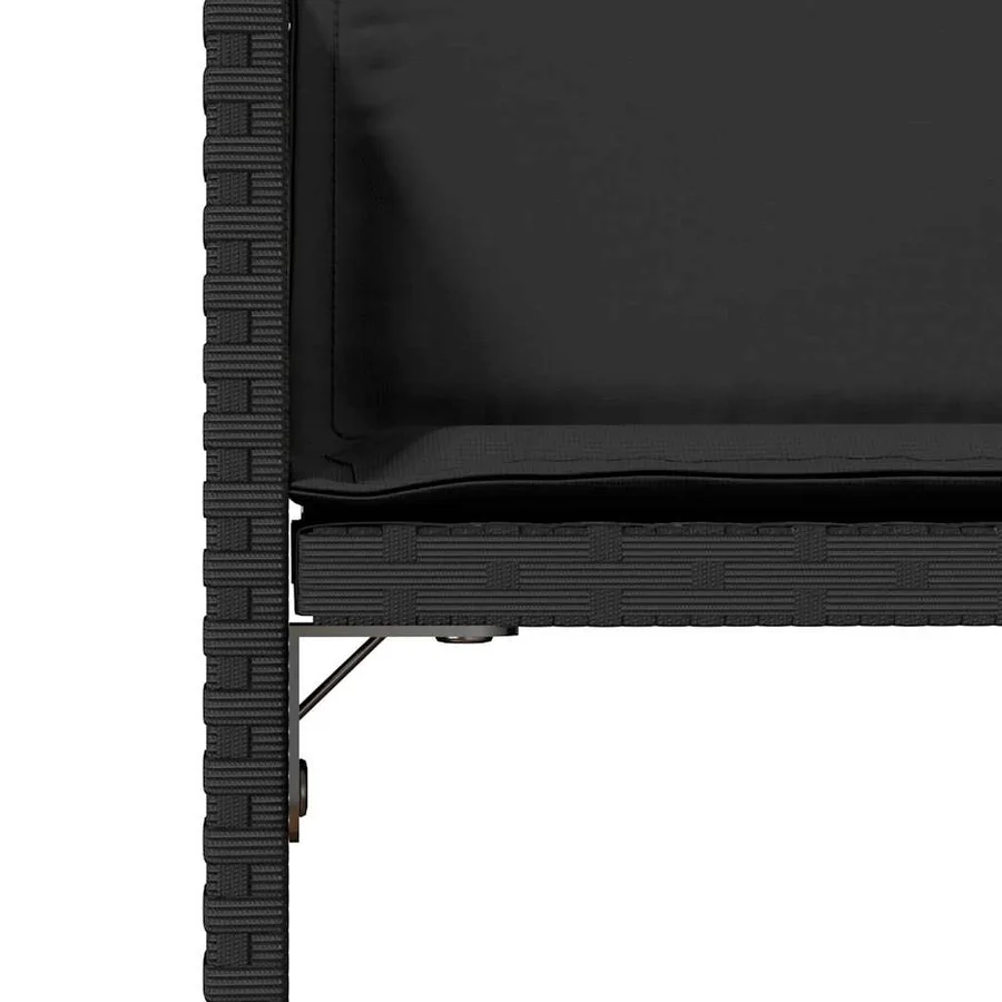 Chaises de jardin lot de 4 avec coussins noir résine tressée - 9