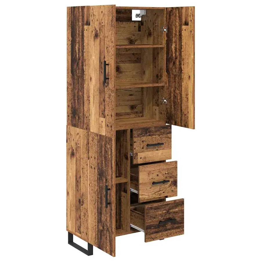 Haut Armoire avec tiroir 2 pcs Bois Ancien 69,5 x 34 x 180 cm - 5