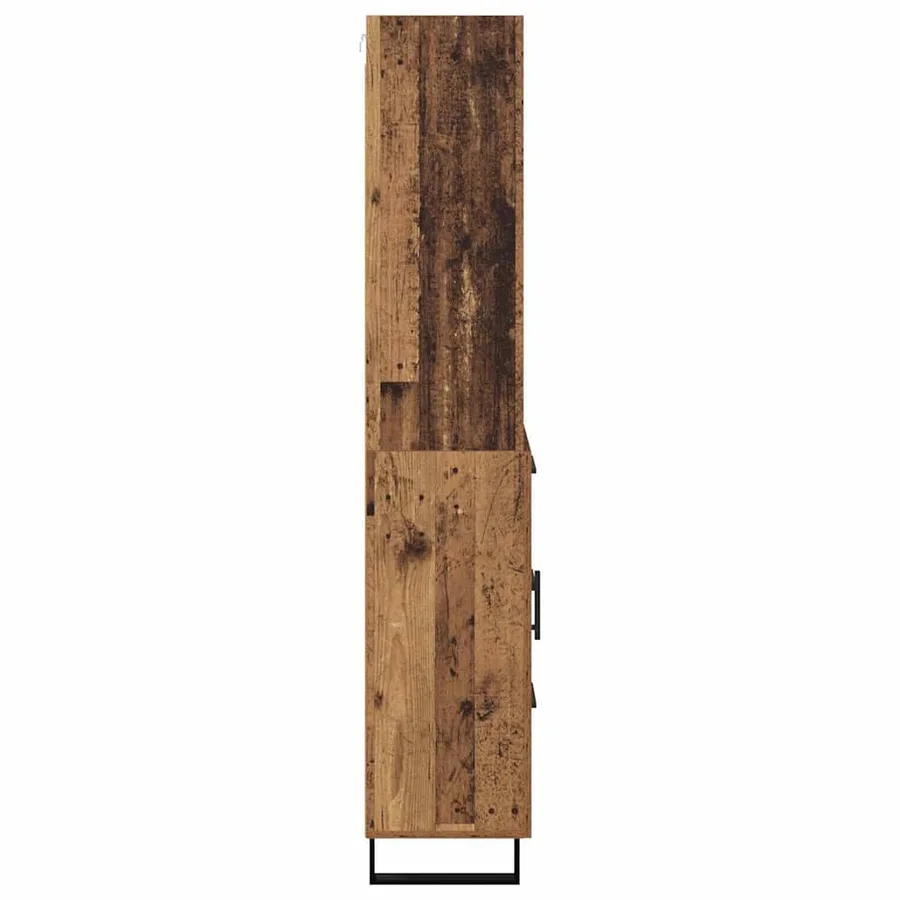 Haut Armoire avec tiroir 2 pcs Bois ancien Bois d'ingénierie - 9