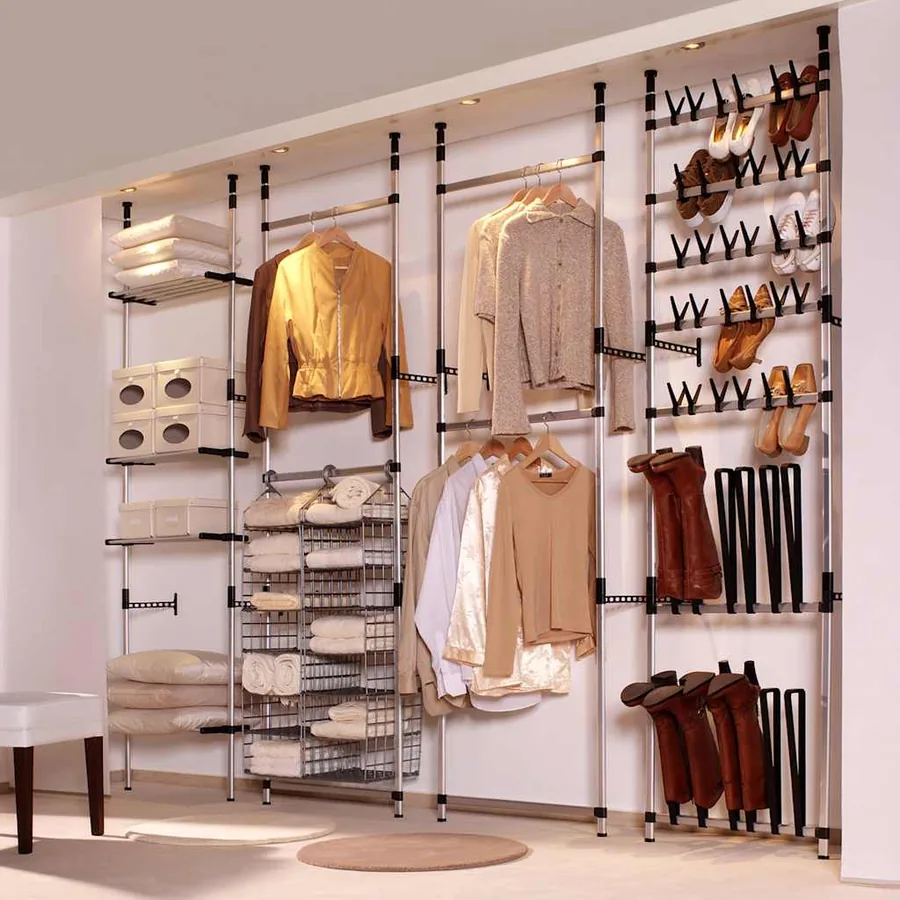 Système de garde-robe télescopique avec barres Aluminium - 3