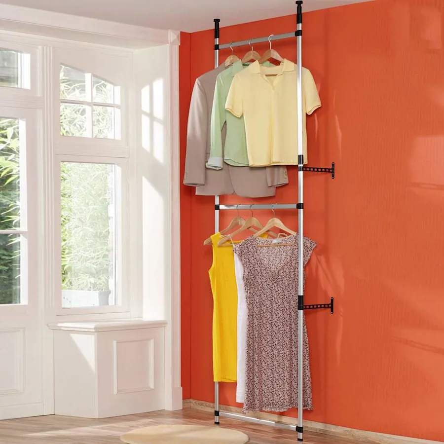Système de garde-robe télescopique avec barres Aluminium - 4