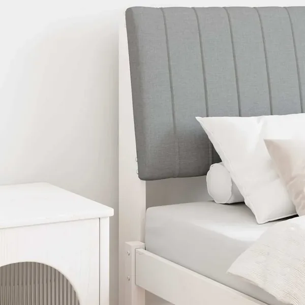 Tête de lit capitonnée Gris clair 75 cm Pin massif
