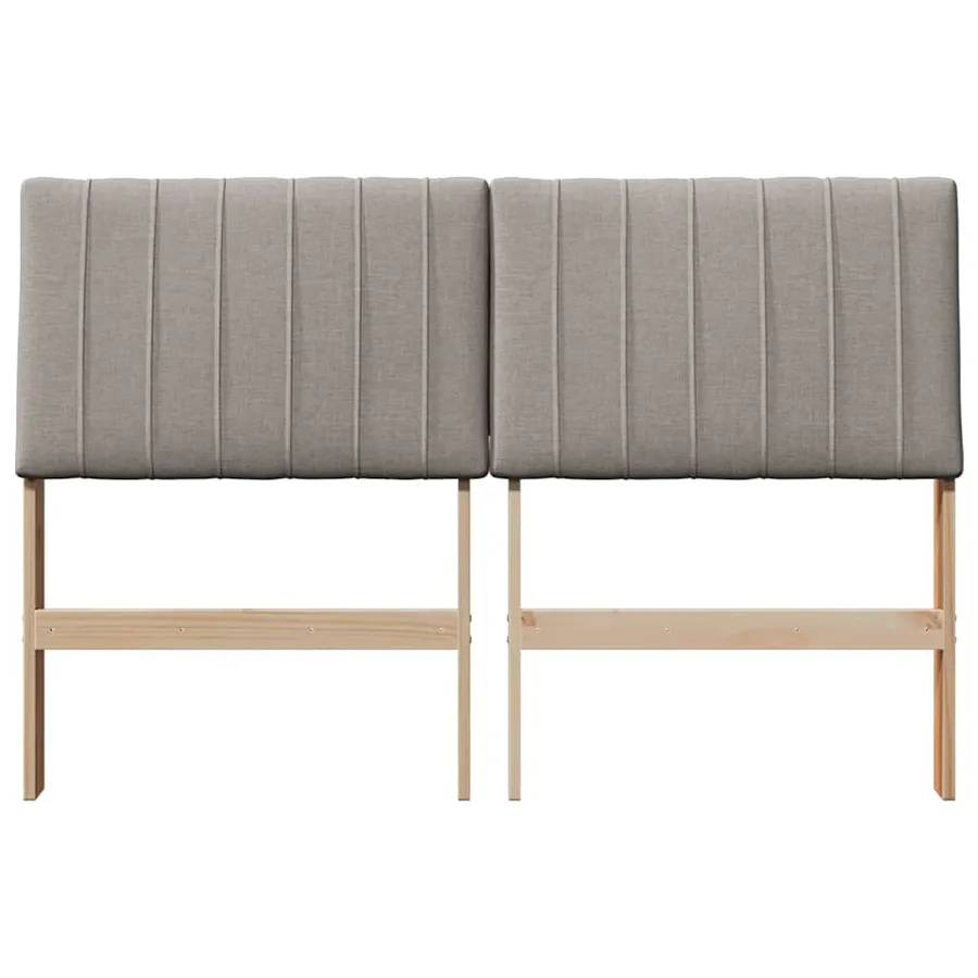 Tête de lit capitonnée Taupe 135 cm Pin massif - 4