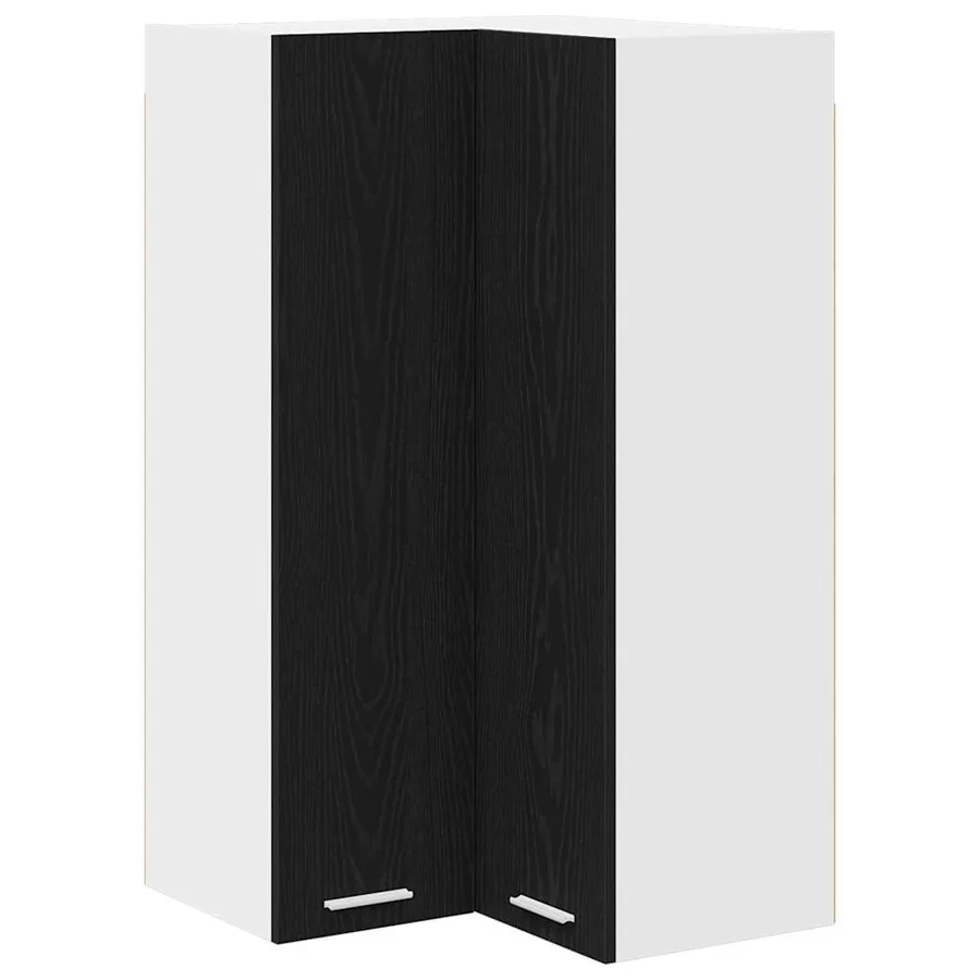 Armoire suspendue Chêne noir et Blanc 57 x 57 x 100 cm - 2