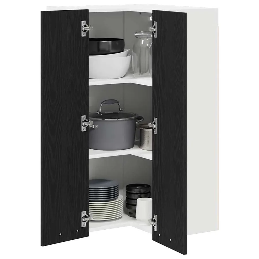 Armoire suspendue Chêne noir et Blanc 57 x 57 x 100 cm - 3