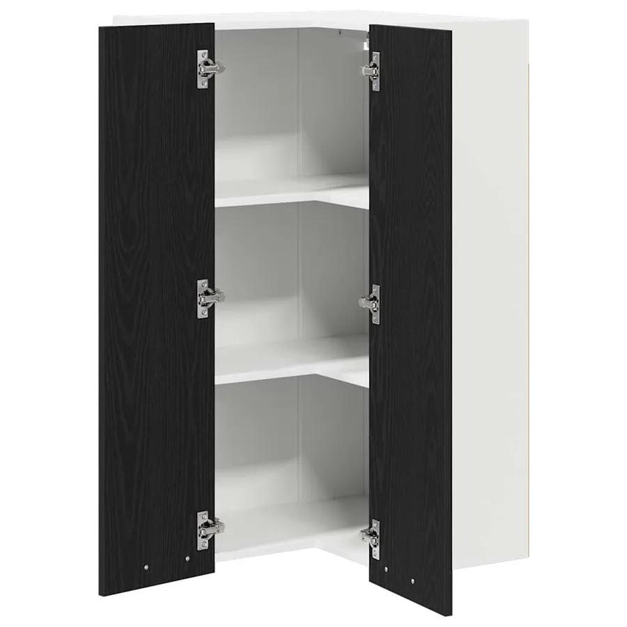 Armoire suspendue Chêne noir et Blanc 57 x 57 x 100 cm - 5