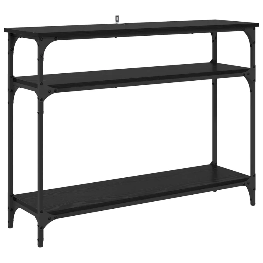 Table console Chêne noir 100 x 29 x 75 cm Bois d'ingénierie - 2