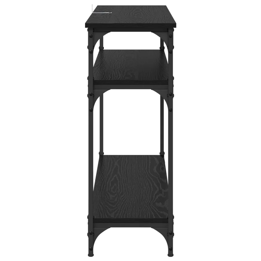 Table console Chêne noir 100 x 29 x 75 cm Bois d'ingénierie - 6