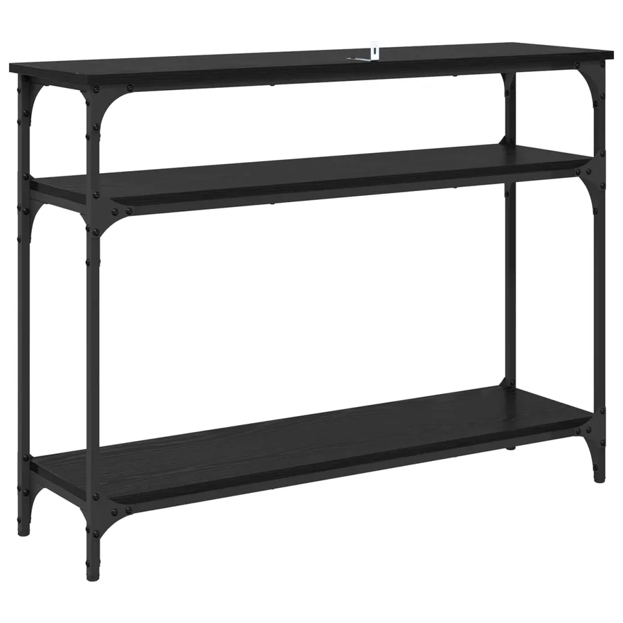 Table console Chêne noir 100 x 29 x 75 cm Bois d'ingénierie - 7