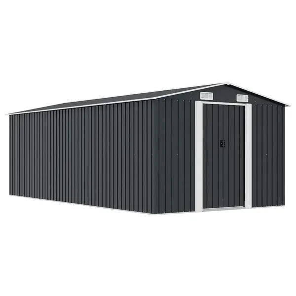 Abri de jardin 257x489x181 cm Métal Anthracite