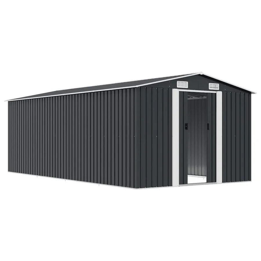 Abri de jardin 257x489x181 cm Métal Anthracite - 4