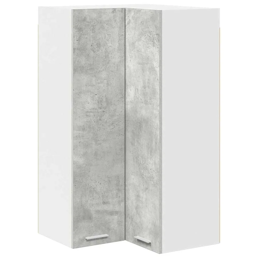 Armoire suspendue Gris béton et Blanc 57 x 57 x 100 cm - 2