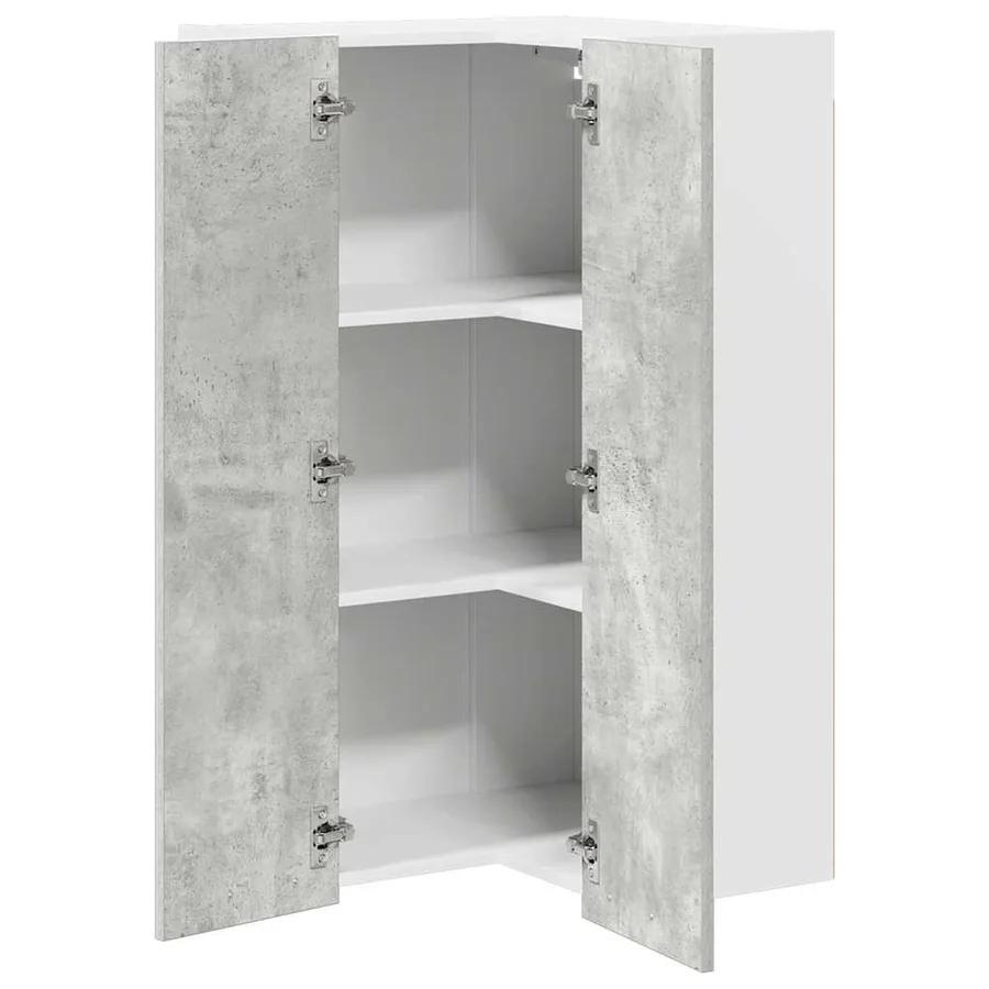 Armoire suspendue Gris béton et Blanc 57 x 57 x 100 cm - 5