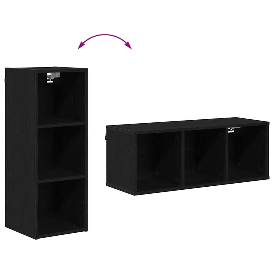 Armoire suspendue avec stockage Chêne noir 30 x 29,5 x 80 cm - 10