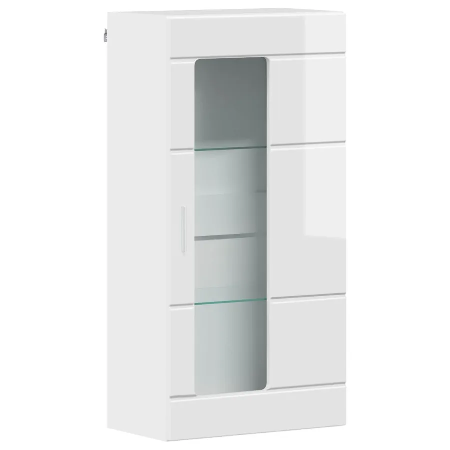 Cabinet en Bois avec stockage Blanc brillant 50 x 29 x 100 cm - 2
