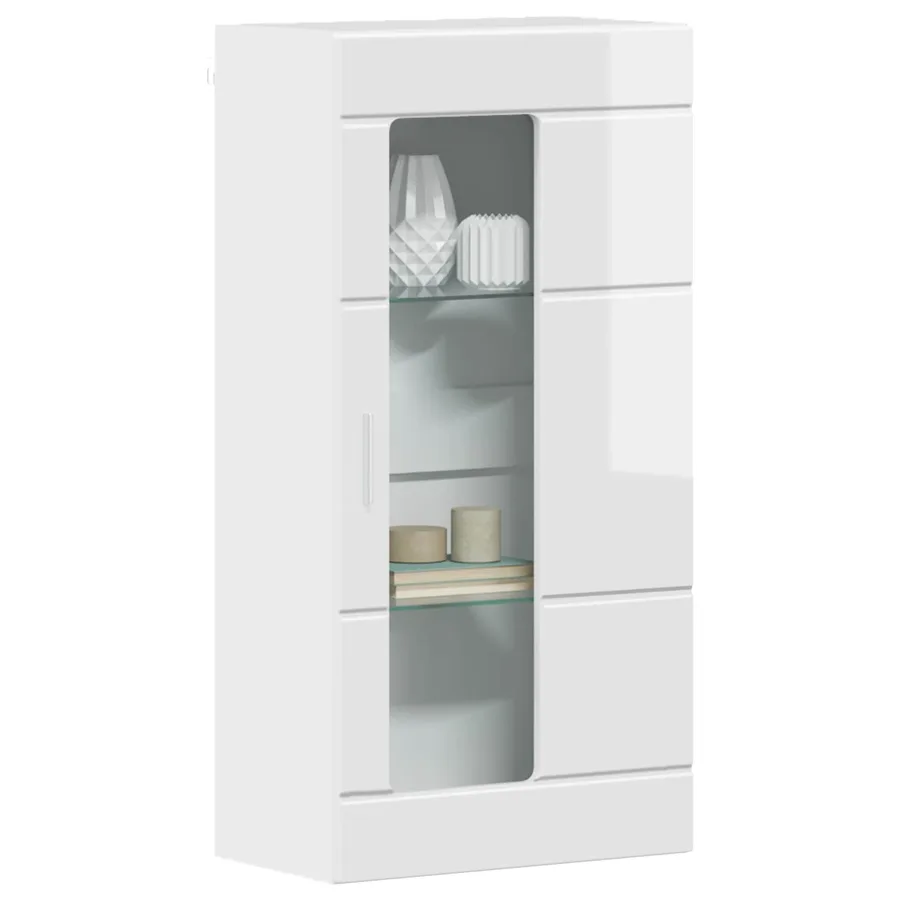Cabinet en Bois avec stockage Blanc brillant 50 x 29 x 100 cm - 3