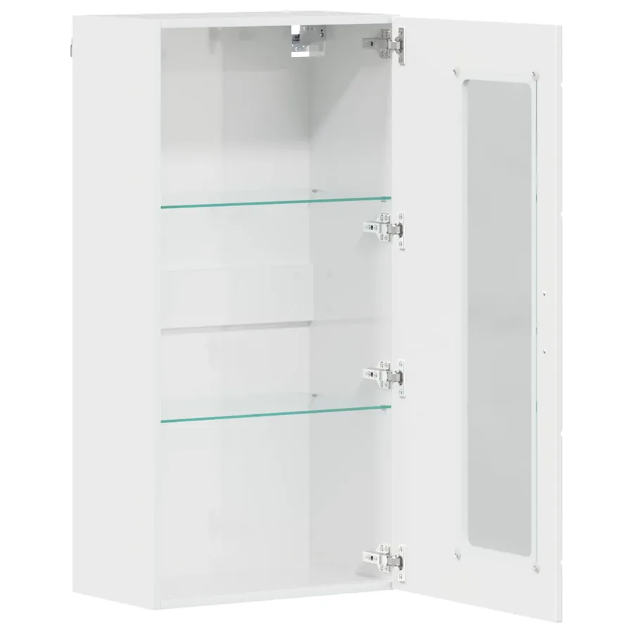 Cabinet en Bois avec stockage Blanc brillant 50 x 29 x 100 cm - 5
