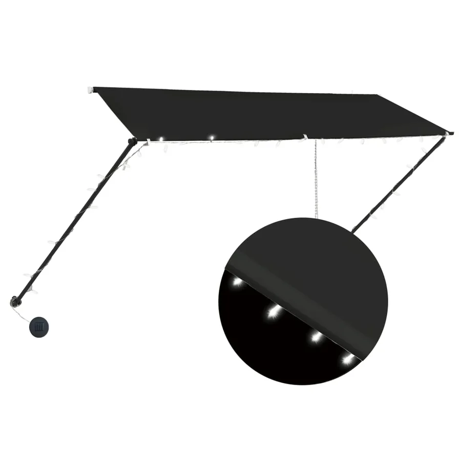 Auvent rétractable avec LED 300x150 cm Anthracite - 2