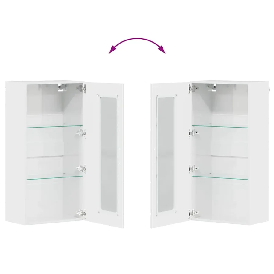 Ensemble meuble TV avec tiroir FLORIN 3 pcs Blanc brillant - 13