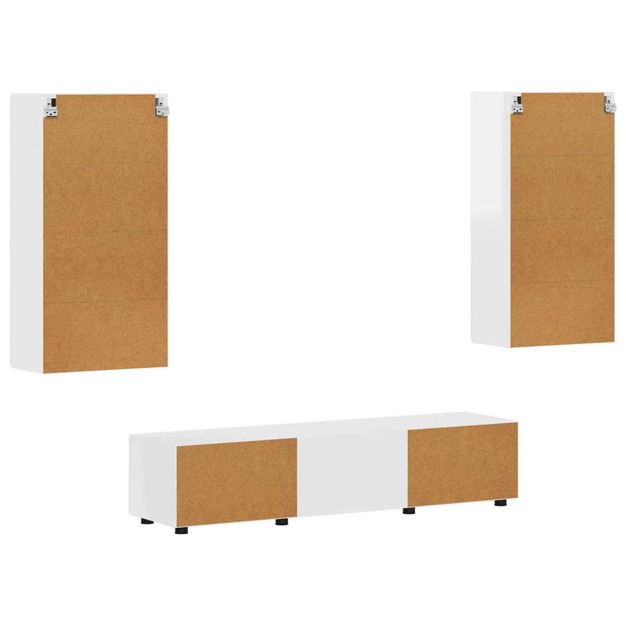 Ensemble meuble TV avec tiroir FLORIN 3 pcs Blanc brillant - 9