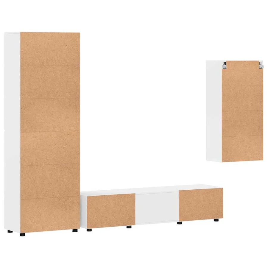 Ensemble meuble TV avec tiroir FLORIN 3 pcs Blanc brillant - 8