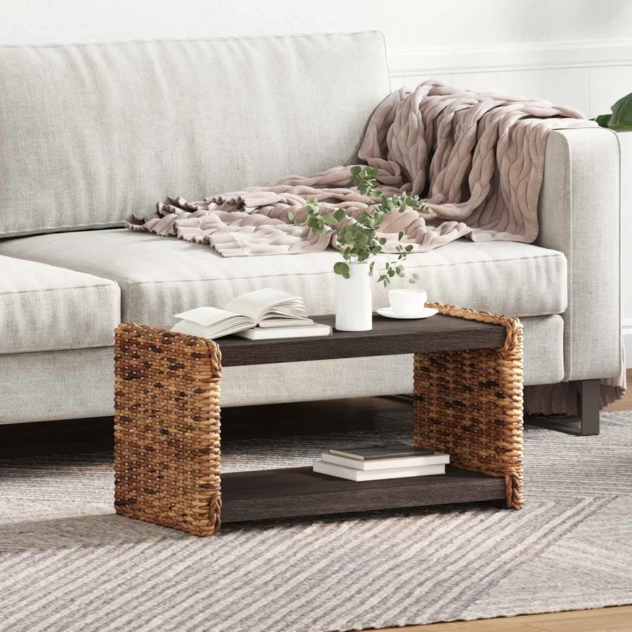 Table basse Naturel 70 x 35 x 35 cm Bois de Mahogany Massif