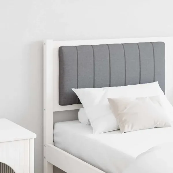 Tête de lit capitonnée avec tête de lit Blanc 150 cm Pin massif