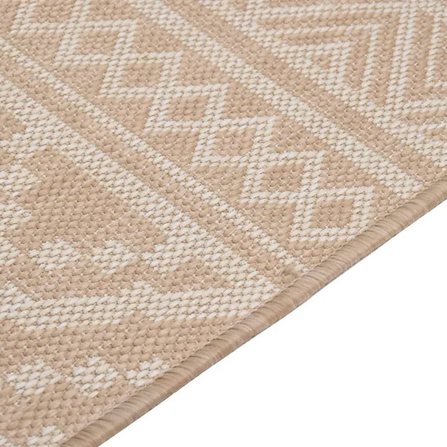 Tapis à tissage plat d'extérieur 120x170 cm Rayures brunes - 4