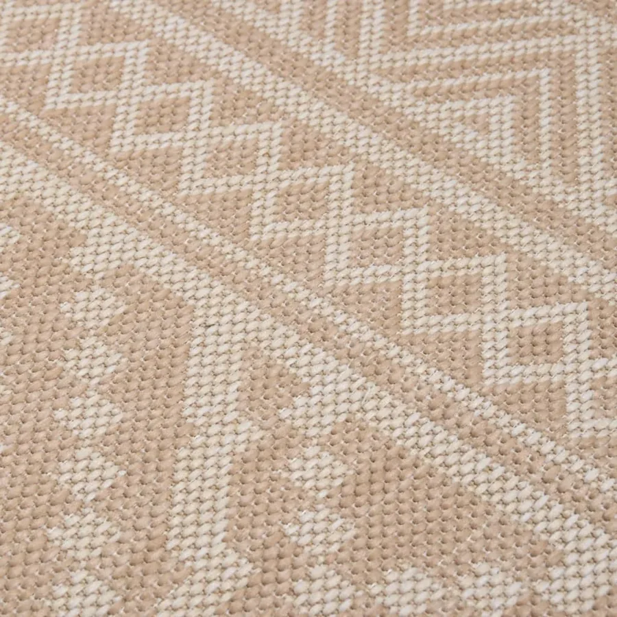 Tapis à tissage plat d'extérieur 120x170 cm Rayures brunes - 5