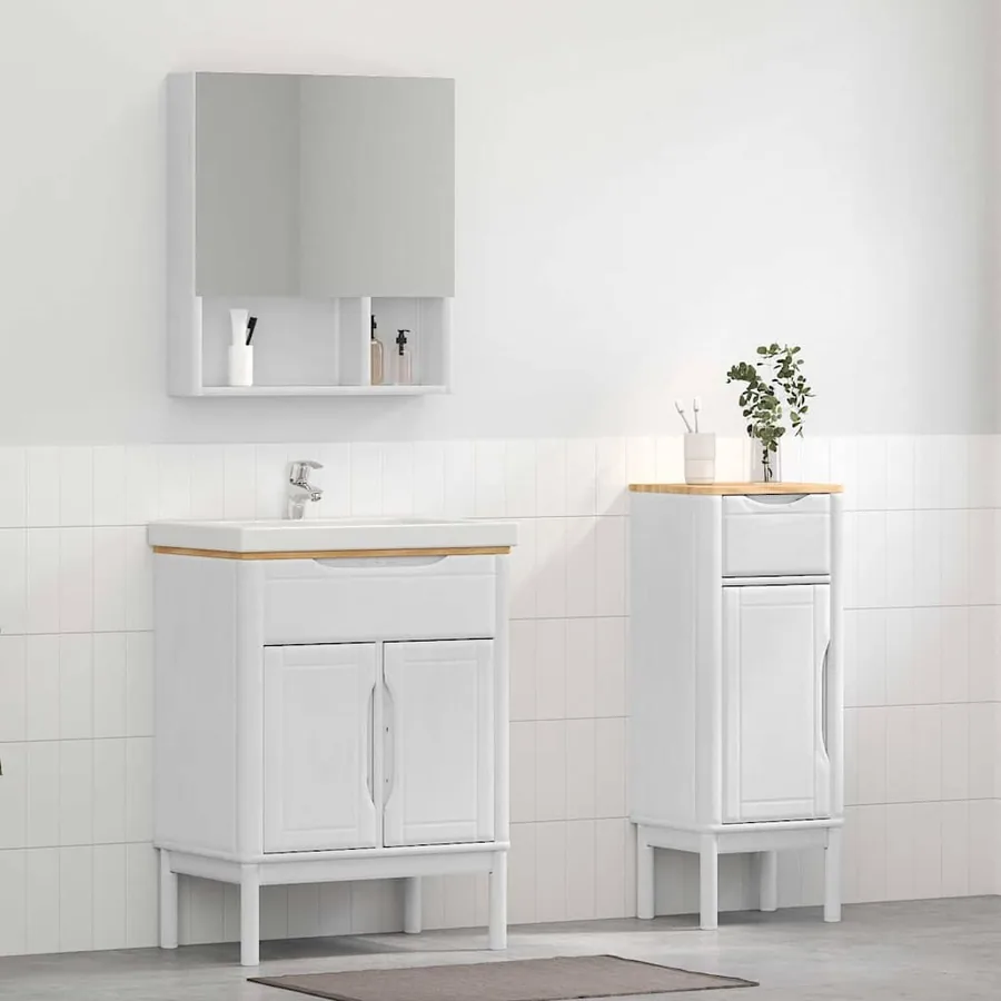 Ensemble de mobilier de salle de bain FLORO 2 pcs Blanc