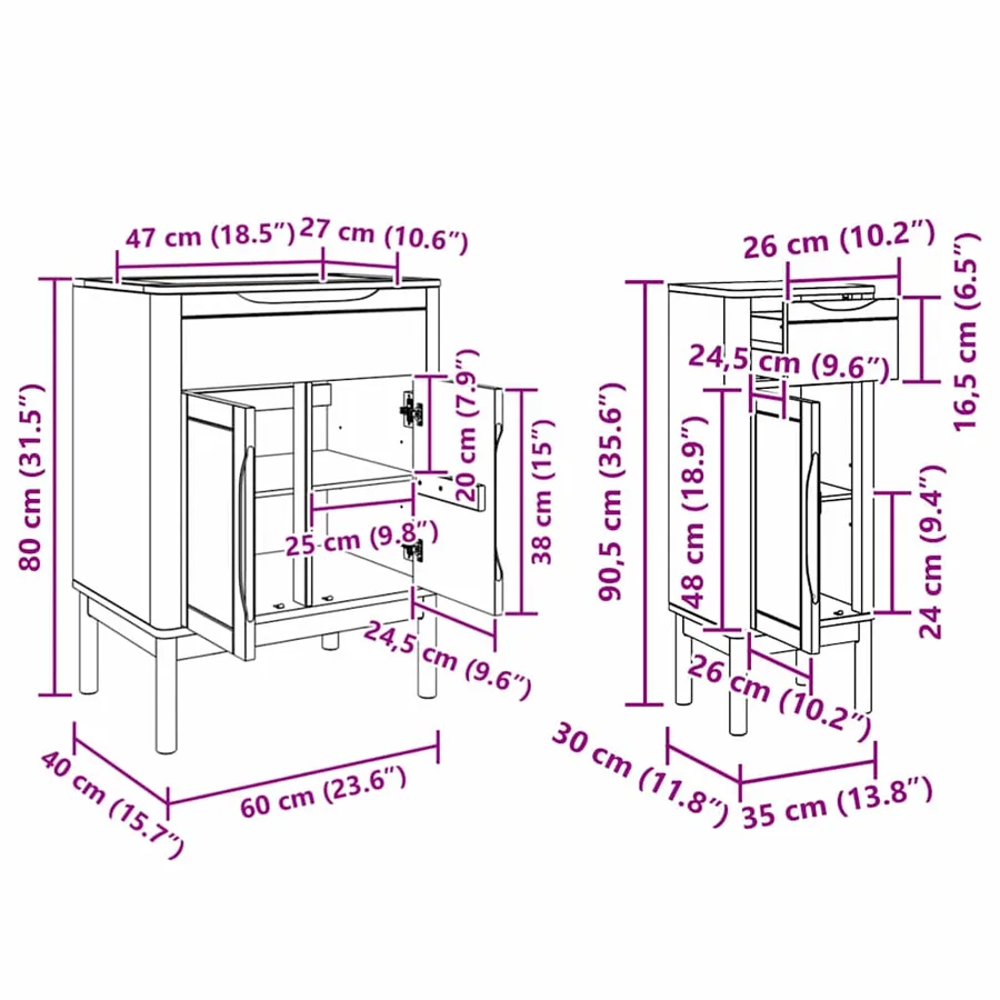 Ensemble de mobilier de salle de bain FLORO 2 pcs Blanc - 14
