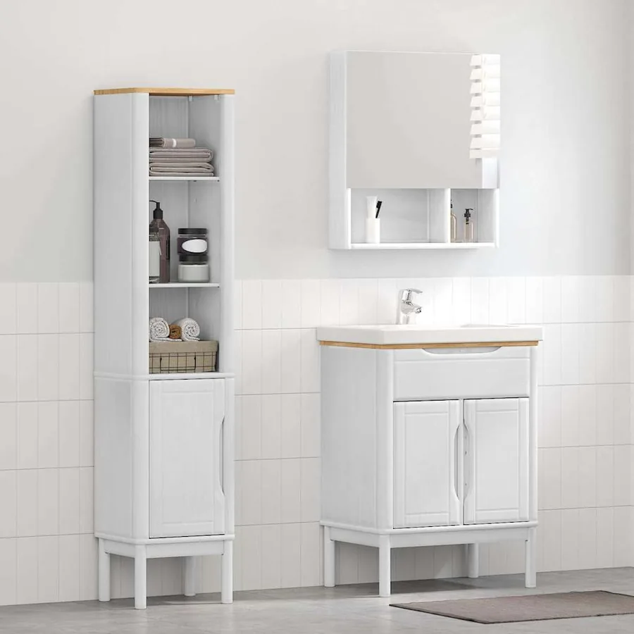 Ensemble de mobilier de salle de bain FLORO 2 pcs Blanc