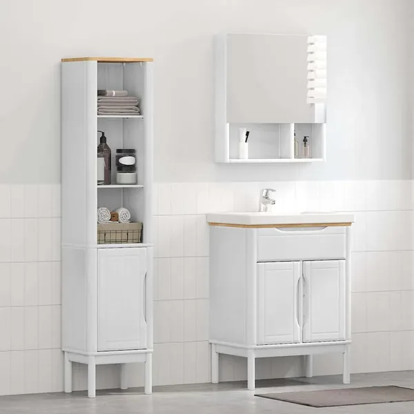 Ensemble de mobilier de salle de bain FLORO 2 pcs Blanc