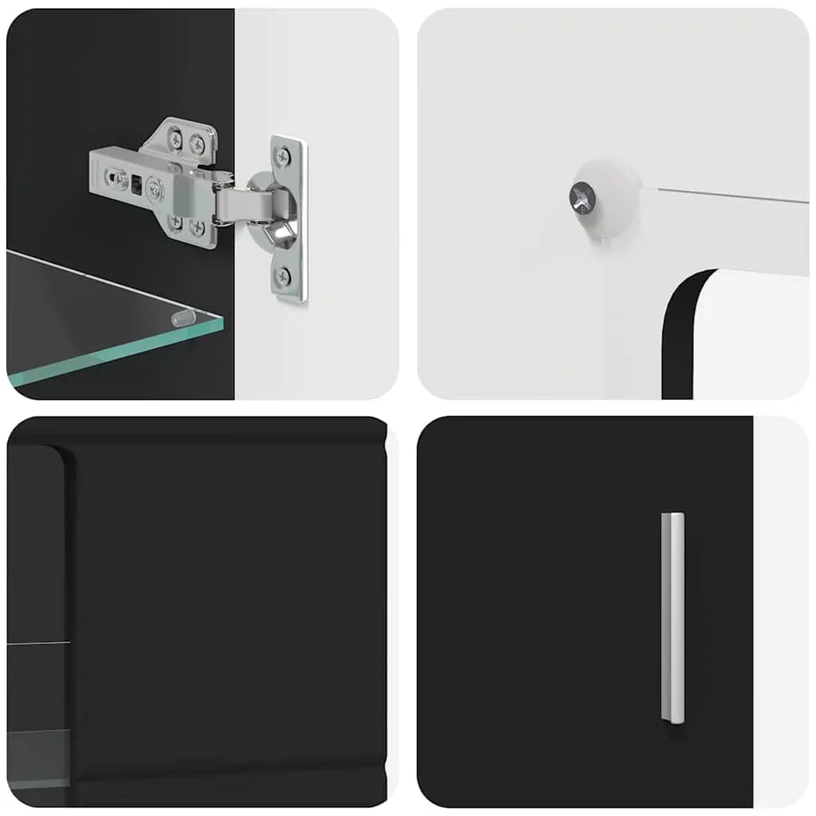 Ensemble meuble TV FLORIN 3 pcs Noir Bois d'ingénierie - 12