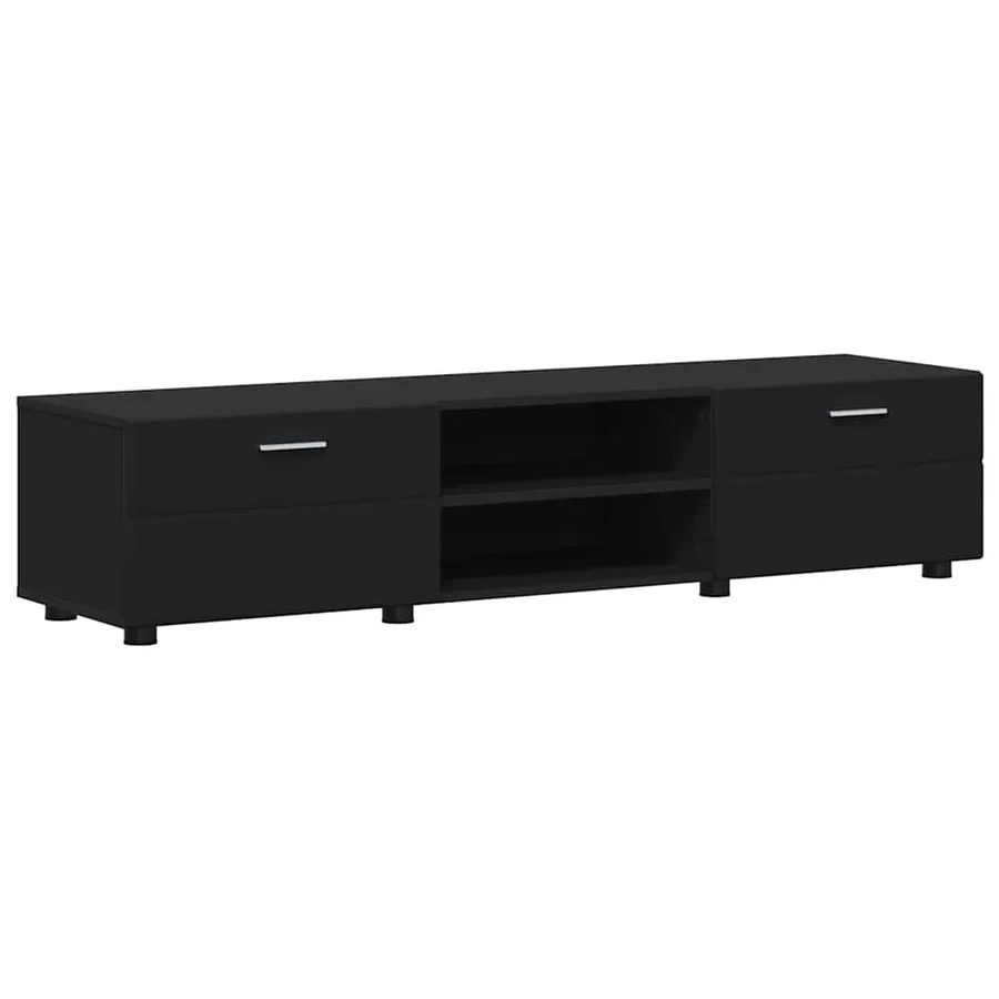 Ensemble meuble TV FLORIN 3 pcs Noir Bois d'ingénierie - 6