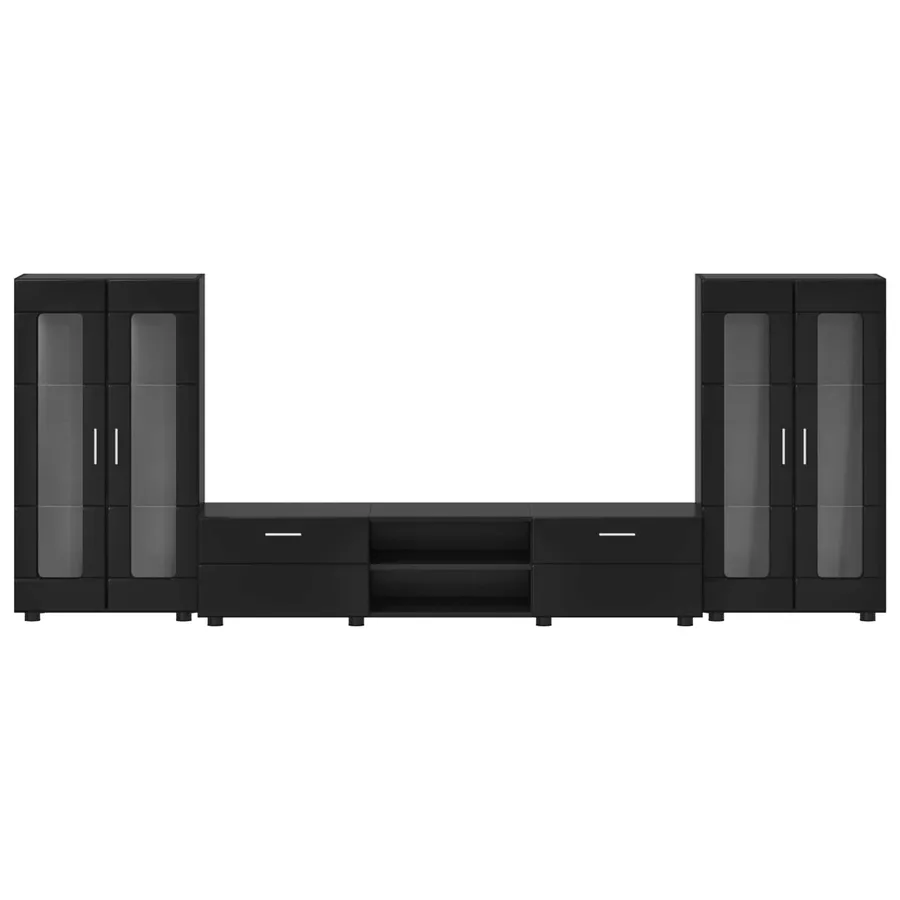Ensemble meuble TV FLORIN 3 pcs Noir Bois d'ingénierie - 9