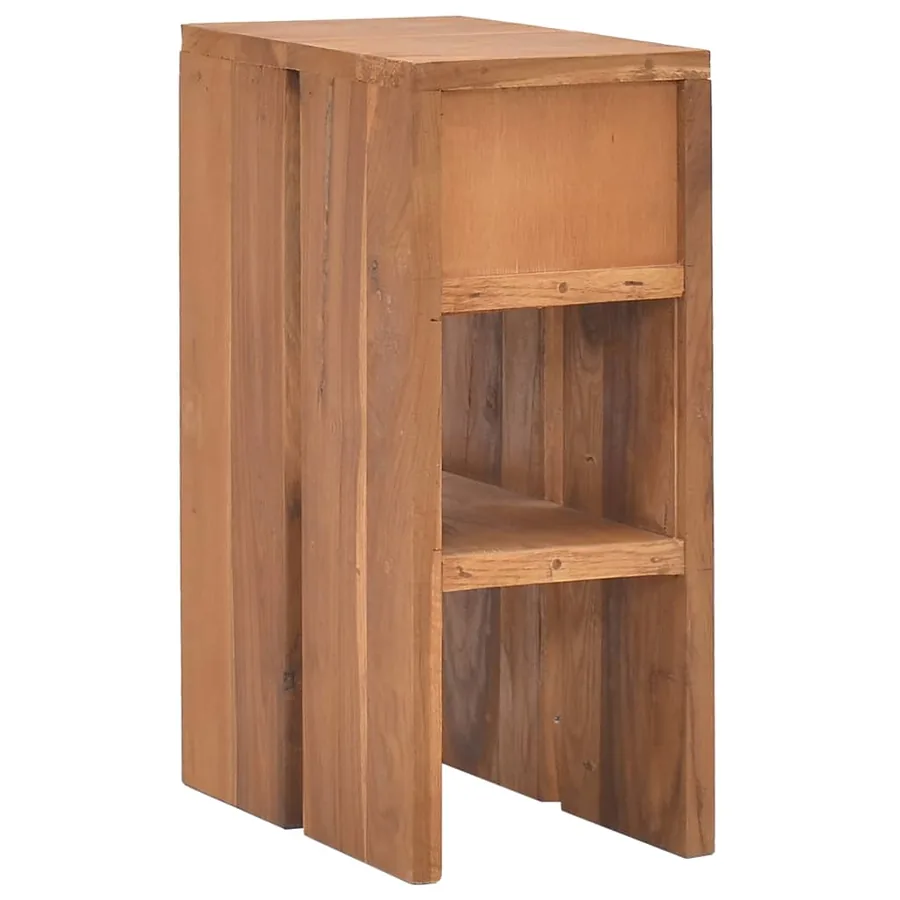 Table de chevet 20x35x50 cm Bois de teck solide - 5