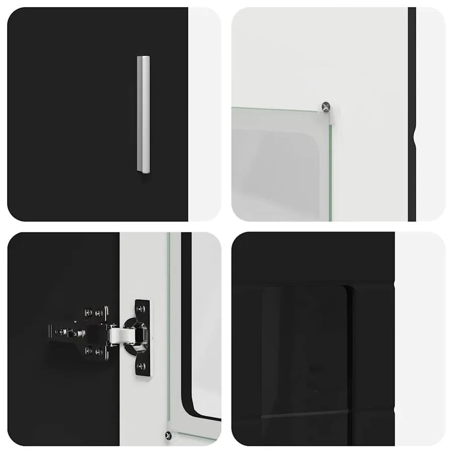 Ensemble meuble TV FLORIN 3 pcs Noir Bois d'ingénierie - 13