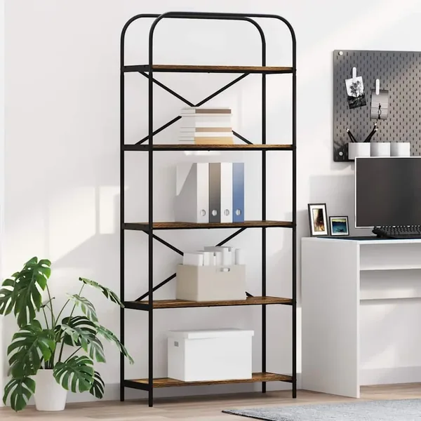 Étagère Chêne fumé 80 x 30 x 183 cm Bois d'ingénierie