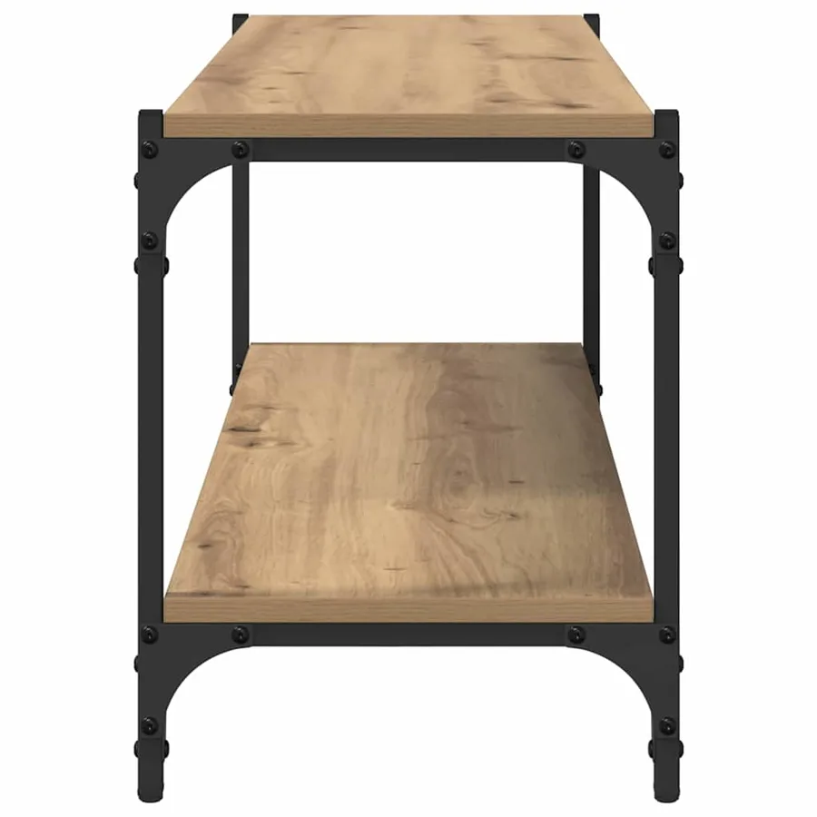 Meuble TV 2 niveaux 100x33x41cm Bois d'ingénierie et fer - 6