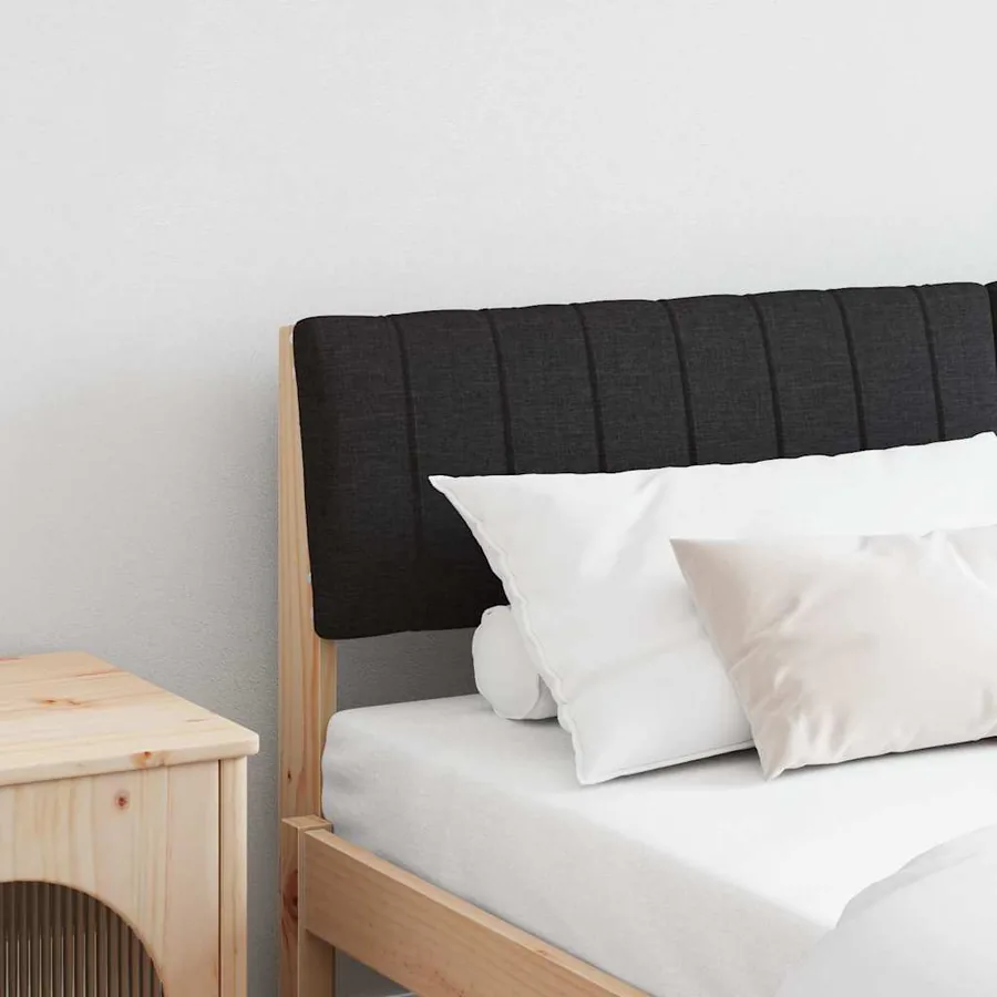 Tête de lit capitonnée Noir 135 cm Pin massif