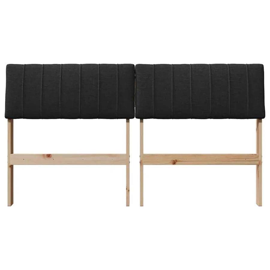 Tête de lit capitonnée Noir 135 cm Pin massif - 4