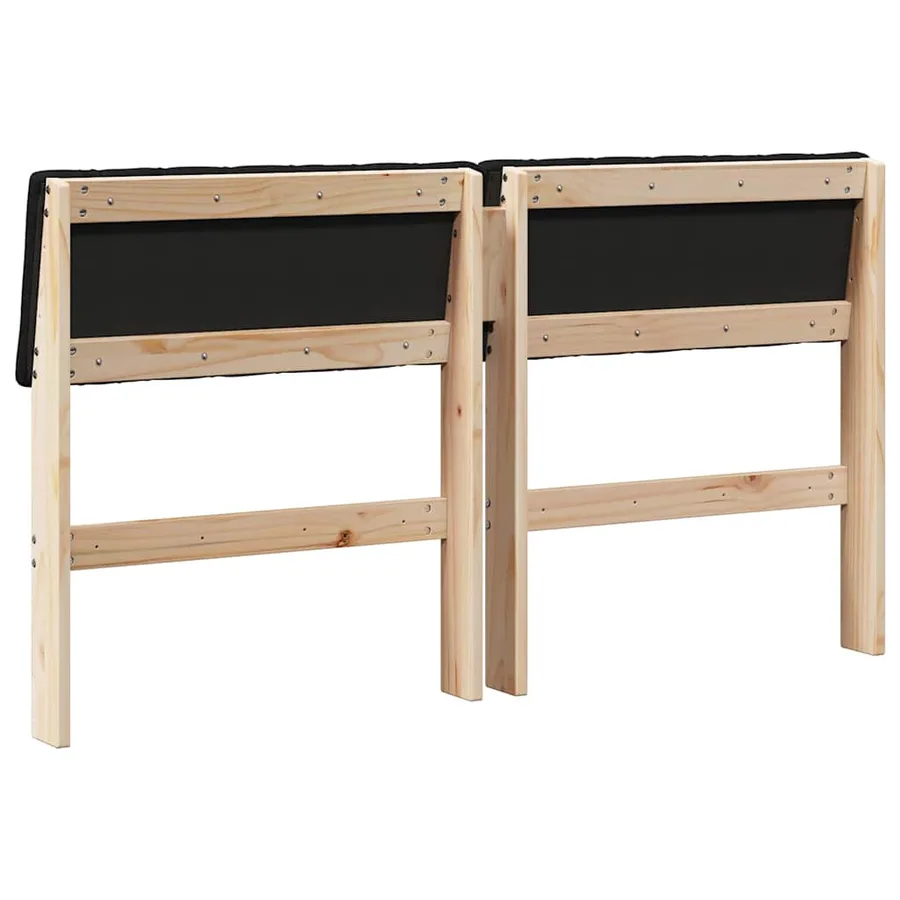 Tête de lit capitonnée Noir 135 cm Pin massif - 6